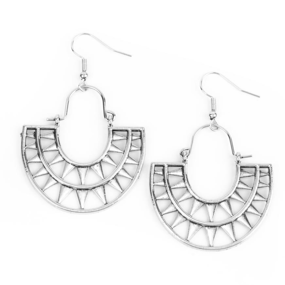 Solar Surge Earrings Silver Fabulous
